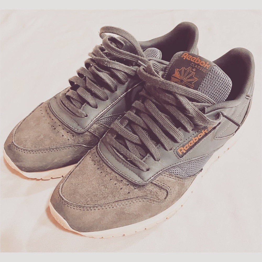 Gray/Gold Suede & Leather Reebok Classics